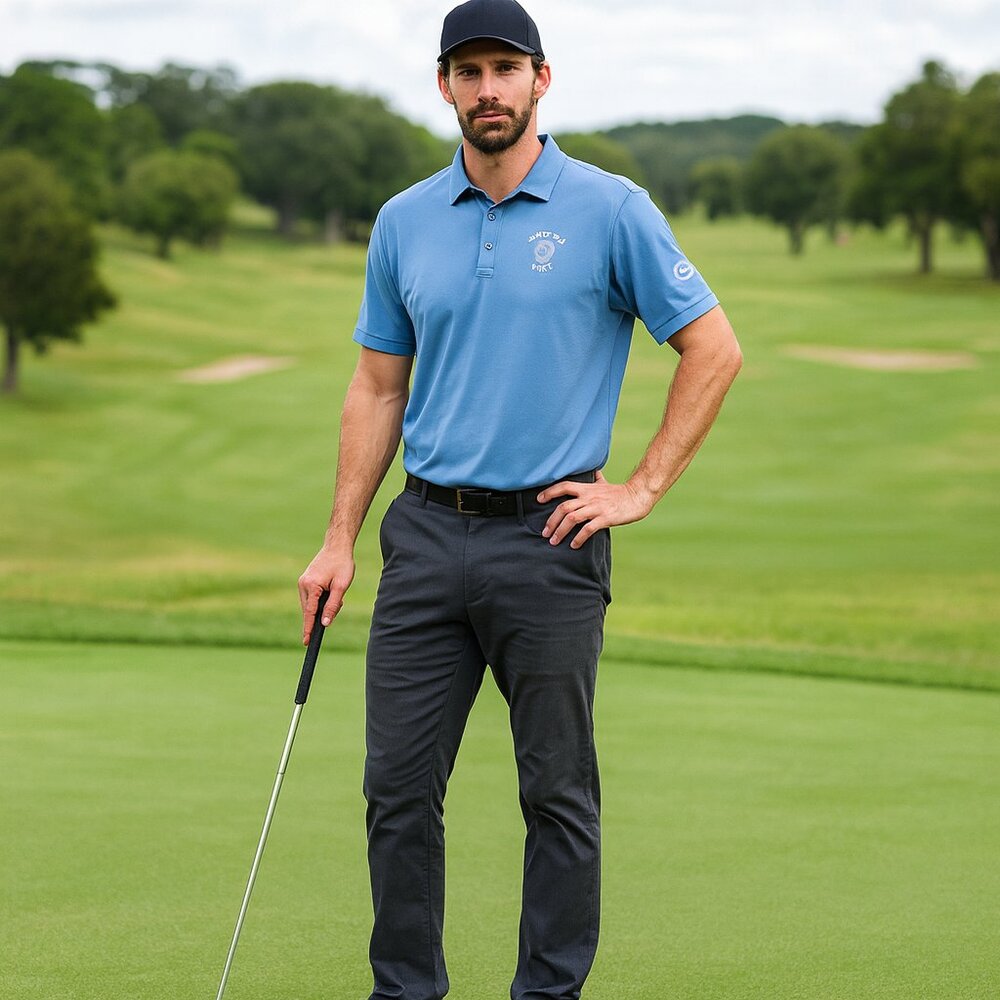 Travis Mathew 2018 U.S. Open Blue Short Sleeve Polo Resort Golf Y2K Shirt Men XL